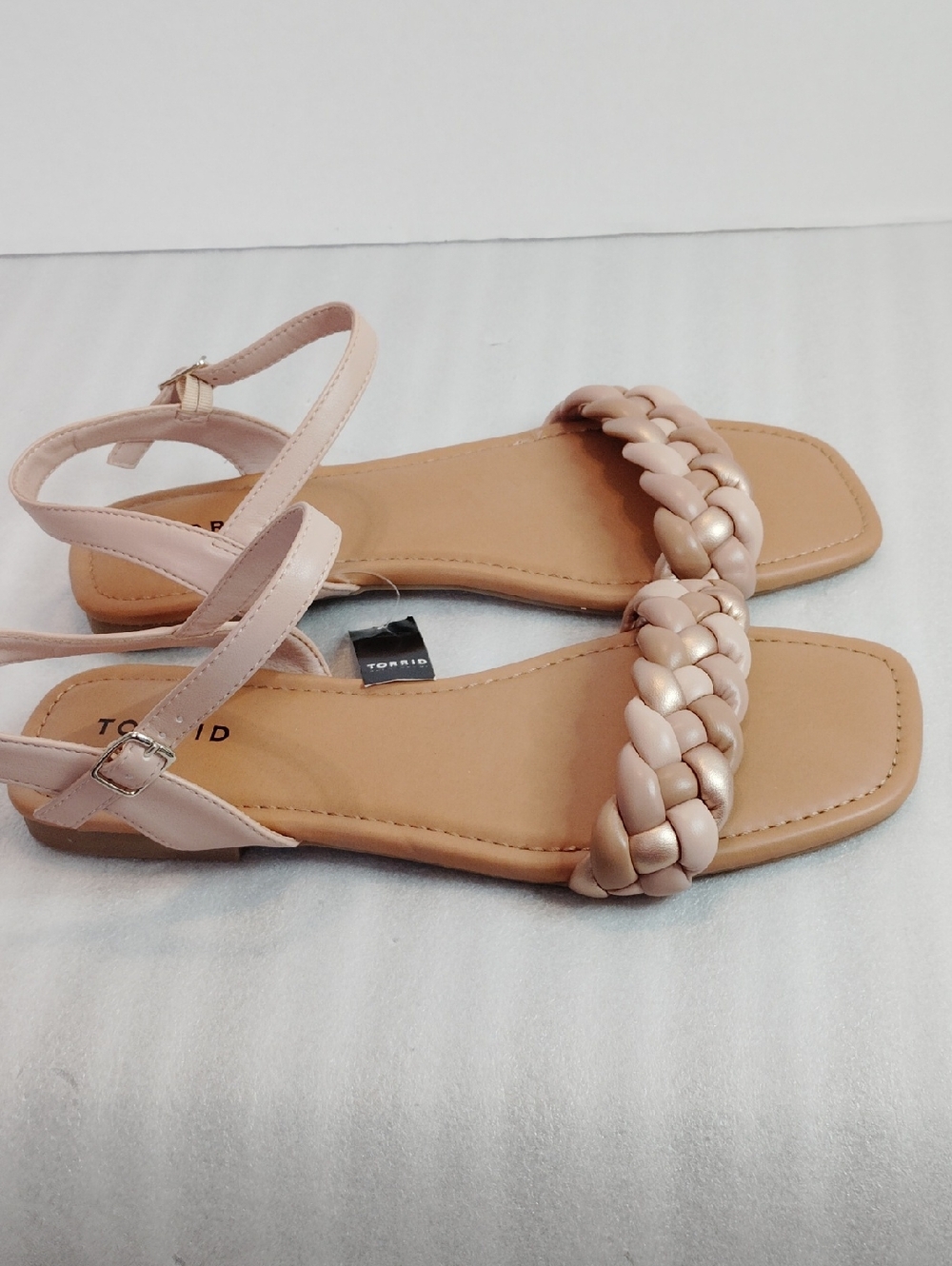 Torrid Brown Braided Strap Ankle-Wrap Sandals Size 10 New